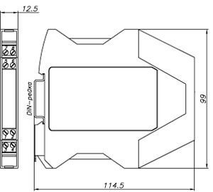 Рис.1. Габариты преобразователя CSG.125.5040.4213.11